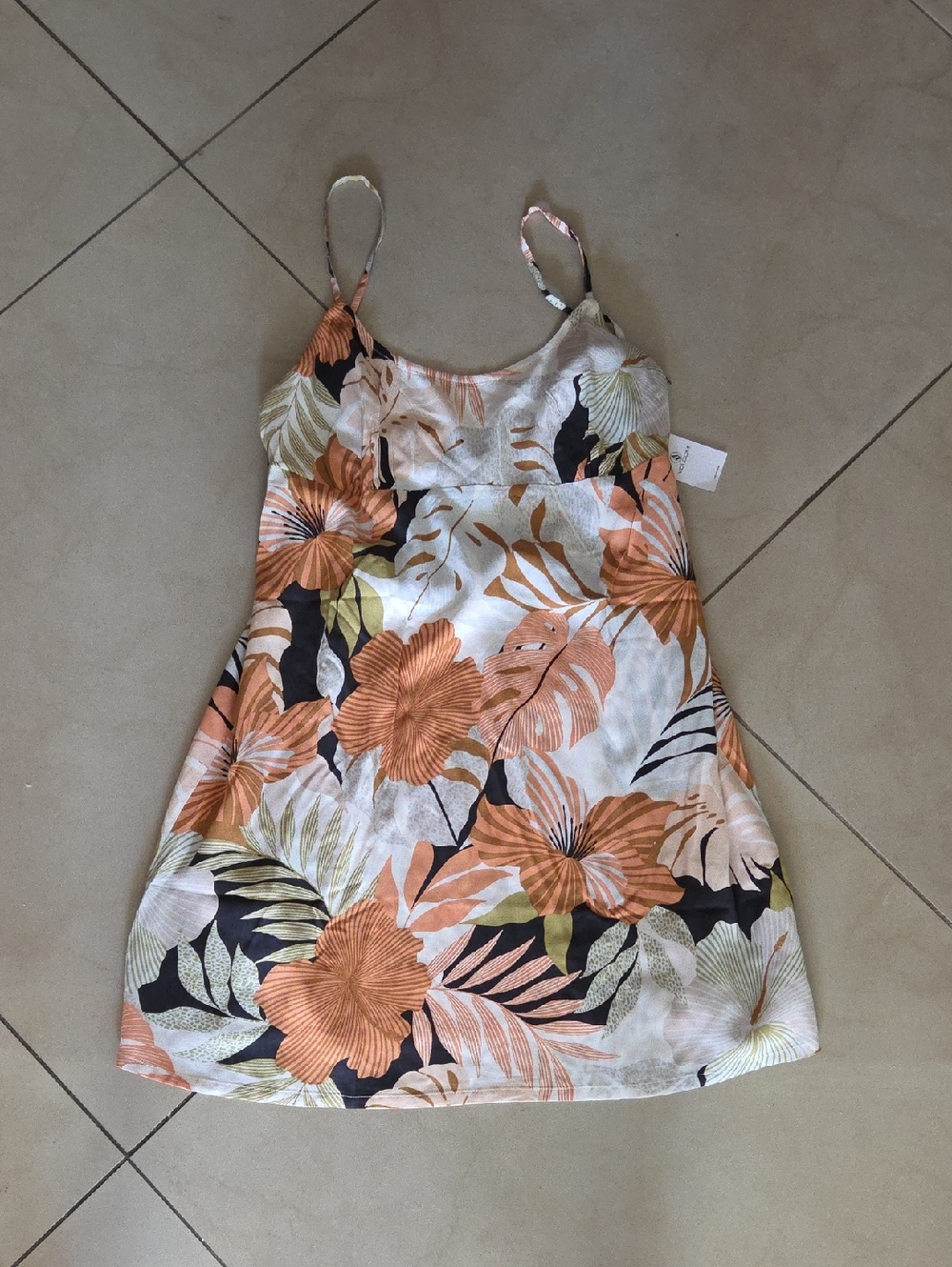 Volcom Peach & Olive Floral Mini Dress